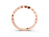 Rose gold Hexagon Pave Diamond Eternity Band with Bezel Setting_26