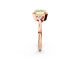 Rose gold Hexagonal Halo Fancy Yellow Asscher Cut Diamond Solitaire with Pavé Band and Four-Prong Setting_5