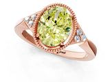 Rose gold Hexagonal Halo Fancy Yellow Oval Cut Diamond Solitaire with Pavé Band and Four-Prong Setting_4