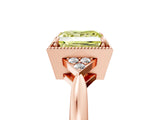 Rose gold Hexagonal Halo Fancy Yellow Princess Cut Diamond Solitaire with Pavé Band and Four-Prong Setting_8