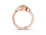 Rose gold Hexagonal Halo Fancy Yellow Round Cut Diamond Solitaire with Pavé Band and Four-Prong Setting_6
