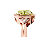 Rose gold Hexagonal Halo Fancy Yellow Round Cut Diamond Solitaire with Pavé Band and Four-Prong Setting_8