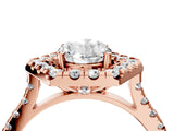 Rose gold Hexagonal Halo Oval Cut Diamond Pavé Band with Four-Prong Setting_7