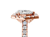 Rose gold Hexagonal Halo Pear Cut Diamond Pavé Band with Four-Prong Setting_8