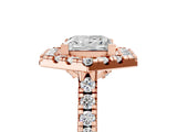 Rose gold Hexagonal Halo Princess Cut Diamond Pavé Band with Four-Prong Setting_8