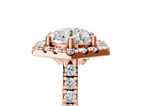 Rose gold Hexagonal Halo Round Diamond Pavé Band with Four-Prong Setting_8