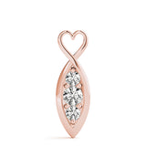 Rose gold Infinity Heart Pendant with Round Diamond Prong Setting 1