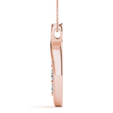 Rose gold Infinity Heart Pendant with Round Diamond Prong Setting 2