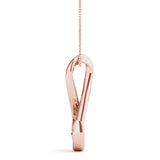 Rose gold Infinity Pavé Round Diamond Bezel Pendant 2