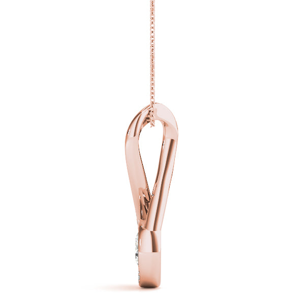 Rose gold Infinity Pavé Round Diamond Bezel Pendant