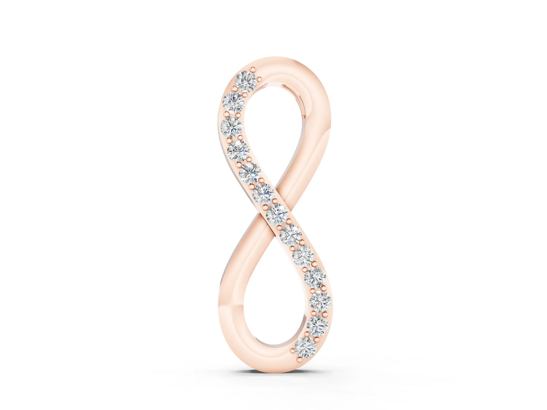 Rose gold Infinity Pendant with Round Brilliant Diamonds in Pavé Setting_24
