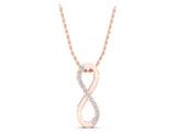 Rose gold Infinity Pendant with Round Brilliant Diamonds in Pavé Setting_25