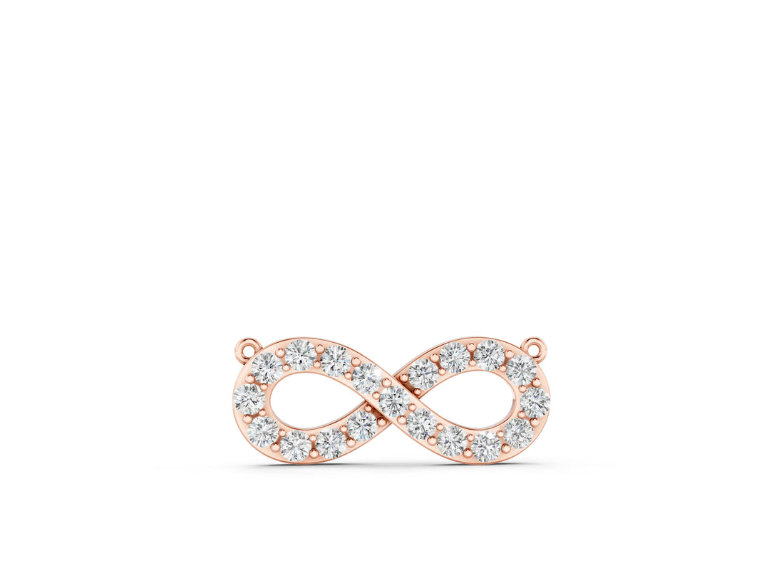 Rose gold Infinity Pendant with Round Diamond Pavé Setting_16