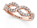 Rose gold Infinity Twist Diamond Pavé Band with Round Stones and Prong Setting_3
