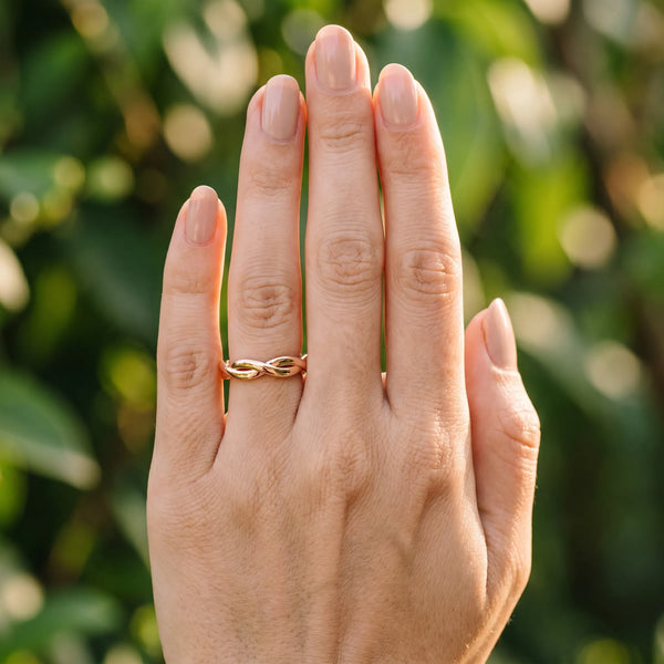 Rose gold Infinity Twisted Plain Band