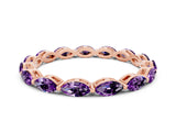 Rose gold Marquise Amethyst Eternity Band with U-Prong Setting_12