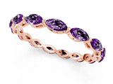 Rose gold Marquise Amethyst Eternity Band with U-Prong Setting_13
