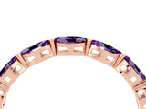 Rose gold Marquise Amethyst Eternity Band with U-Prong Setting_16