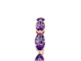 Rose gold Marquise Amethyst Eternity Band with U-Prong Setting_17