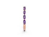 Rose gold Marquise Amethyst Prong Set Half-Eternity Band_8