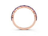 Rose gold Marquise Amethyst Prong Set Half-Eternity Band_9