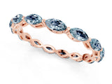Rose gold Marquise Aquamarine Eternity Band with U-Prong Setting_13