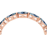 Rose gold Marquise Aquamarine Eternity Band with U-Prong Setting_16