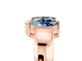 Rose gold Marquise Aquamarine Open Band Ring with Tension Setting_11