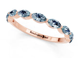 Rose gold Marquise Aquamarine Prong Set Half-Eternity Band_7