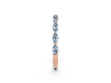 Rose gold Marquise Aquamarine Prong Set Half-Eternity Band_8