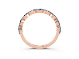 Rose gold Marquise Aquamarine Prong Set Half-Eternity Band_9