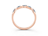 Rose gold Marquise Aquamarine Twisted Band with Prong Setting_9