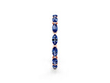 Rose gold Marquise Blue Sapphire Eternity Band with U-Prong Setting_14