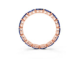 Rose gold Marquise Blue Sapphire Eternity Band with U-Prong Setting_15