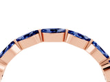 Rose gold Marquise Blue Sapphire Prong Set Half-Eternity Band_10