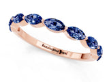 Rose gold Marquise Blue Sapphire Prong Set Half-Eternity Band_7