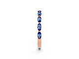 Rose gold Marquise Blue Sapphire Prong Set Half-Eternity Band_8