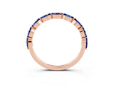 Rose gold Marquise Blue Sapphire Prong Set Half-Eternity Band_9