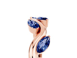 Rose gold Marquise Blue Sapphire Twisted Band with Prong Setting_11
