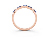 Rose gold Marquise Blue Sapphire Twisted Band with Prong Setting_9