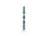 Rose gold Marquise Blue Topaz Eternity Band with U-Prong Setting_14