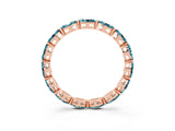 Rose gold Marquise Blue Topaz Eternity Band with U-Prong Setting_15