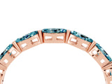 Rose gold Marquise Blue Topaz Eternity Band with U-Prong Setting_16