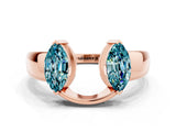 Rose gold Marquise Blue Topaz Open Band Ring with Tension Setting_6