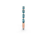 Rose gold Marquise Blue Topaz Prong Set Half-Eternity Band_8