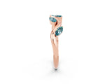 Rose gold Marquise Blue Topaz Twisted Band with Prong Setting_8