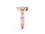 Rose gold Marquise Brilliant Channel-Set Diamond Ring with Bezel Prong Setting_16
