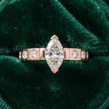 Rose gold Marquise Brilliant Channel-Set Diamond Ring with Bezel Prong Setting_9