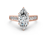 Rose gold Marquise Brilliant Channel-Set Solitaire Ring with Four-Prong Setting_20