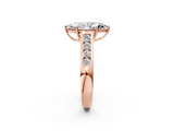 Rose gold Marquise Brilliant Channel-Set Solitaire Ring with Four-Prong Setting_22
